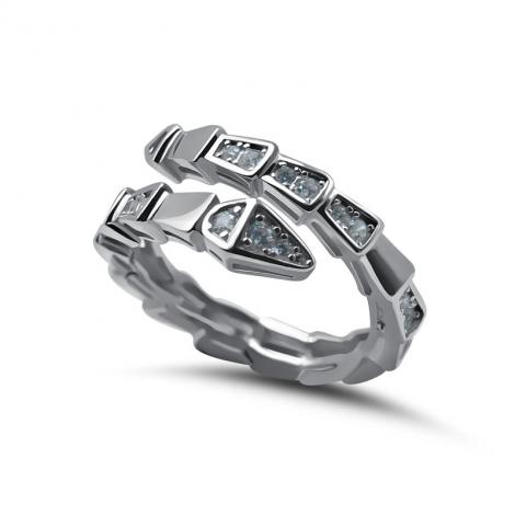 Серебряное кольцо, вставка: куб.цирконий, арт.:0111327311a, SilverWings, рис. 1