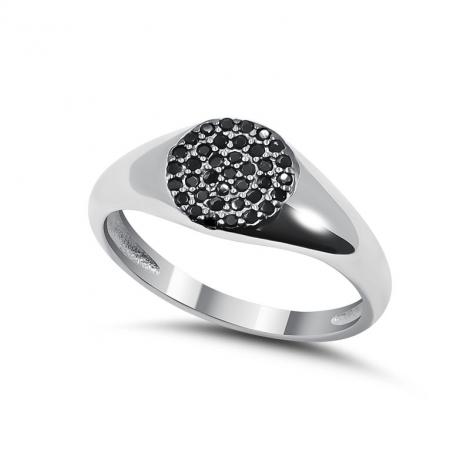 Серебряное кольцо, вставка: куб.цирконий, арт.:012022077b, SilverWings, рис. 1
