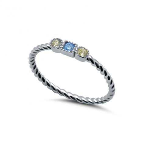 Серебряное кольцо, вставка: куб.цирконий, арт.:012022935v2, SilverWings, рис. 1