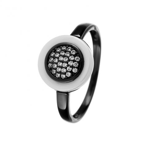 Кольцо, вставка: керамика, куб.цирконий, арт.:0120911145a-b, SilverWings, рис. 1