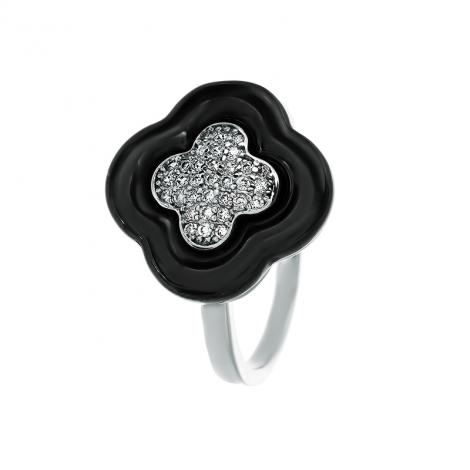 Кольцо, вставка: керамика, куб.цирконий, арт.:0120911358b, SilverWings, рис. 1