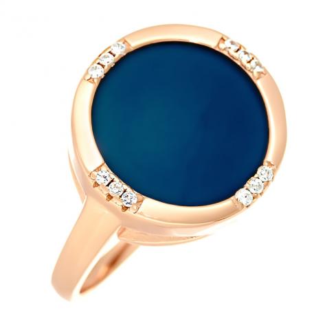 Кольцо, вставка: керамика матовая, куб.цирконий, арт.:0120911489pgp-c-m, SilverWings, рис. 1