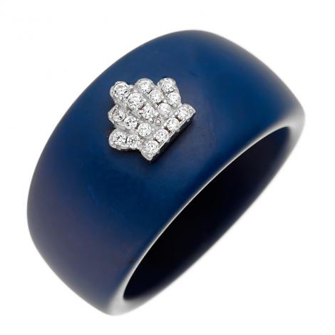 Кольцо, вставка: керамика матовая, куб.цирконий, арт.:0120911609c-m, SilverWings, рис. 1