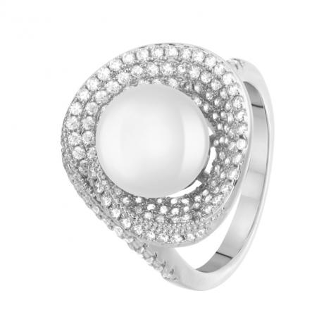 Кольцо, вставка: жемчуг и., куб.цирконий, арт.:0120911717a, SilverWings, рис. 1