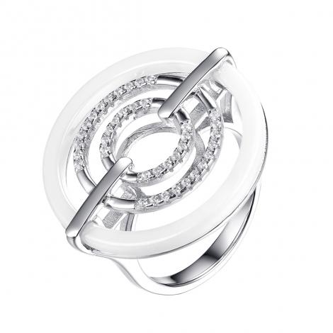 Кольцо, вставка: керамика, куб.цирконий, арт.:0120911725a, SilverWings, рис. 1