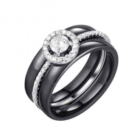 Кольцо, вставка: керамика, куб.цирконий, арт.:0120911728ab, SilverWings, рис. 1