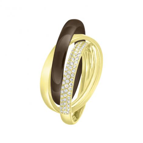 Кольцо, вставка: куб.цирконий, керамика, арт.:0120911774gp, SilverWings, рис. 1