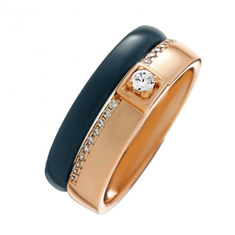 Кольцо, вставка: керамика матовая, куб.цирконий, арт.:0120911790pgp-c-m, SilverWings, рис. 1