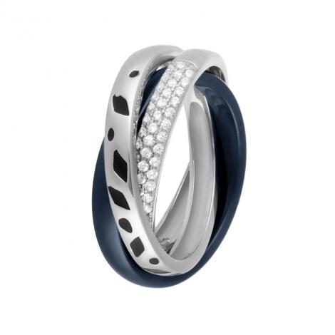 Кольцо, вставка: керамика, куб.цирконий, эмаль, арт.:0120911792ccf, SilverWings, рис. 1