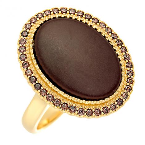 Кольцо, вставка: керамика матовая, куб.цирконий, арт.:0120911857gp-p-m, SilverWings, рис. 1