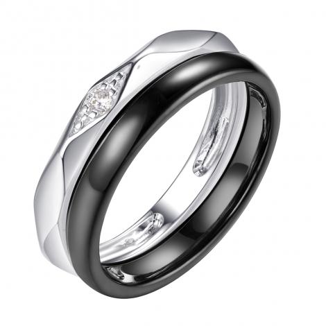 Кольцо, вставка: керамика, куб.цирконий, арт.:0120912148ab, SilverWings, рис. 1