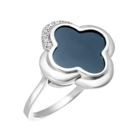 Кольцо, вставка: керамика, куб.цирконий, арт.:0120912183c, SilverWings, рис. 1