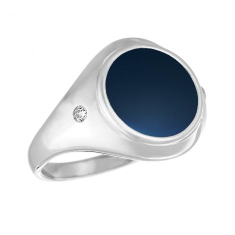 Кольцо, вставка: керамика матовая, куб.цирконий, арт.:0120912494c-m, SilverWings, рис. 1