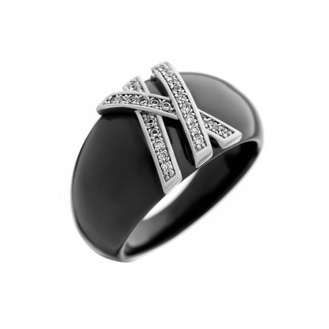 Кольцо, вставка: керамика, куб.цирконий, арт.:0120912849ab, SilverWings, рис. 1