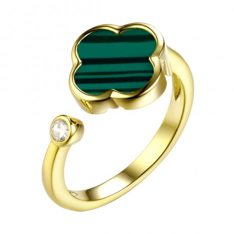 Кольцо, вставка: куб.цирконий, малахит и., арт.:0120912941gp-e, SilverWings, рис. 1