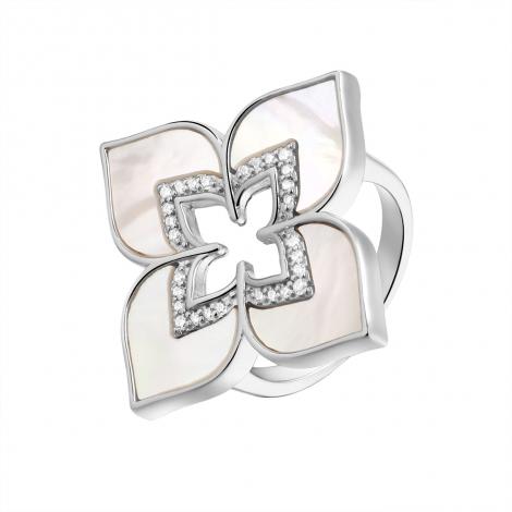 Кольцо, вставка: куб.цирконий, перламутр, арт.:0120914003a, SilverWings, рис. 1