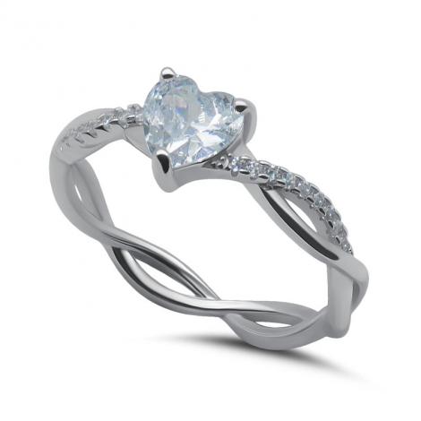 Серебряное кольцо, вставка: куб.цирконий, арт.:012231374a, SilverWings, рис. 1
