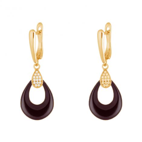 Серьги, вставка: керамика, куб.цирконий, арт.:0220911081pgp-p, SilverWings, рис. 1