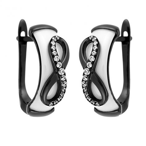 Серьги, вставка: керамика, куб.цирконий, арт.:0220911246a-b, SilverWings, рис. 1