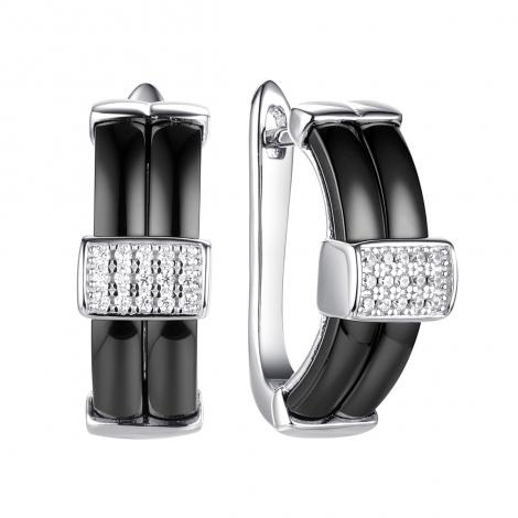 Серьги, вставка: керамика, куб.цирконий, арт.:0220911384ab, SilverWings, рис. 1