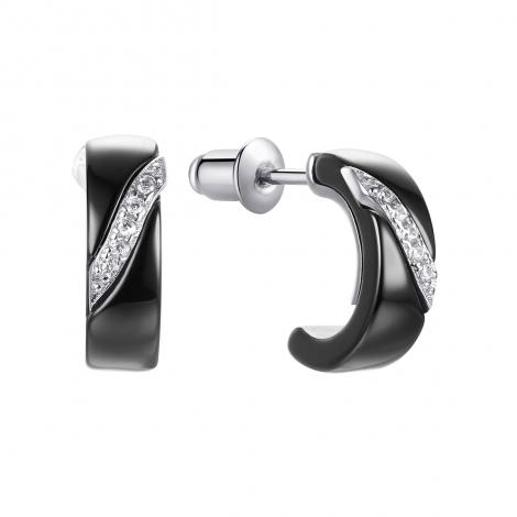 Серьги, вставка: керамика, куб.цирконий, арт.:0220911435ab, SilverWings, рис. 1