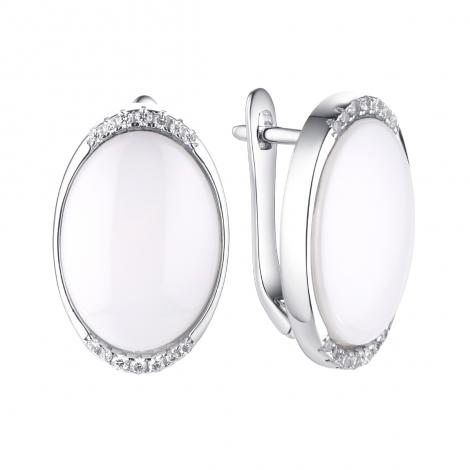 Серьги, вставка: керамика, куб.цирконий, арт.:0220911486a, SilverWings, рис. 1
