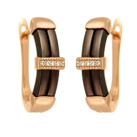 Серьги, вставка: керамика, куб.цирконий, арт.:0220911519pgp-p, SilverWings, рис. 1