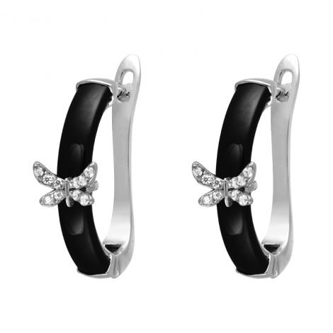 Серьги, вставка: куб.цирконий, керамика, арт.:0220911535b, SilverWings, рис. 1