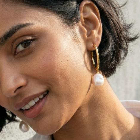 Серьги, вставка: жемчуг "барокко", арт.:0220911539gp, SilverWings, рис. 2