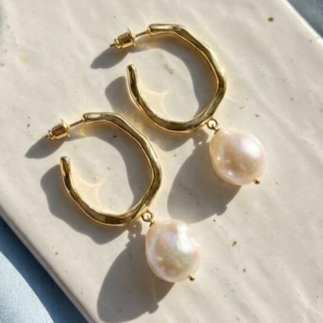 Серьги, вставка: жемчуг "барокко", арт.:0220911539gp, SilverWings, рис. 3