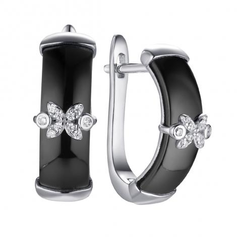 Серьги, вставка: керамика, куб.цирконий, арт.:0220911558ab, SilverWings, рис. 1