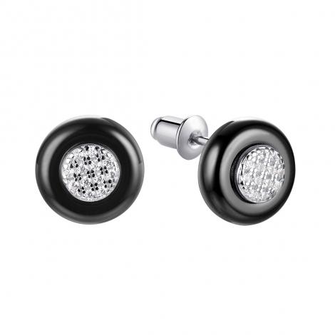 Серьги, вставка: керамика, куб.цирконий, арт.:0220911704ab, SilverWings, рис. 1