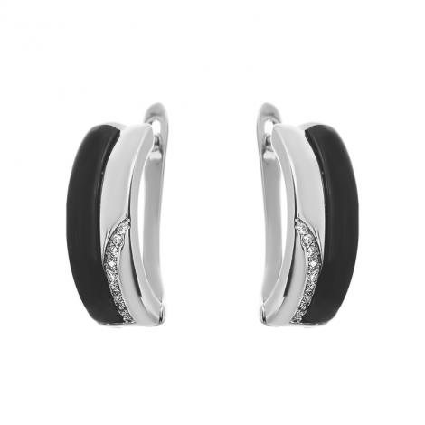 Серьги, вставка: керамика, куб.цирконий, арт.:0220911705ab, SilverWings, рис. 1