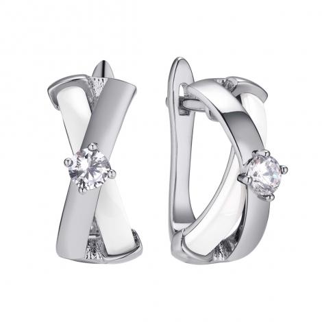 Серьги, вставка: керамика, куб.цирконий, арт.:0220911708a, SilverWings, рис. 1