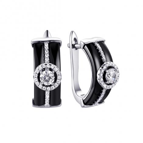 Серьги, вставка: керамика, куб.цирконий, арт.:0220911728ab, SilverWings, рис. 1