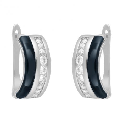 Серьги, вставка: керамика, куб.цирконий, арт.:0220911771c, SilverWings, рис. 1