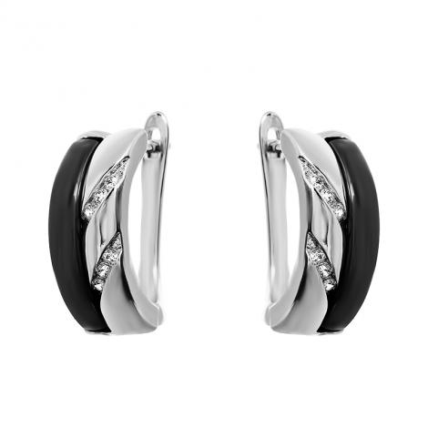 Серьги, вставка: керамика, куб.цирконий, арт.:0220911772ab, SilverWings, рис. 1