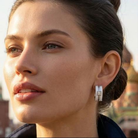 Серьги, вставка: керамика, куб.цирконий, арт.:0220911773a, SilverWings, рис. 2