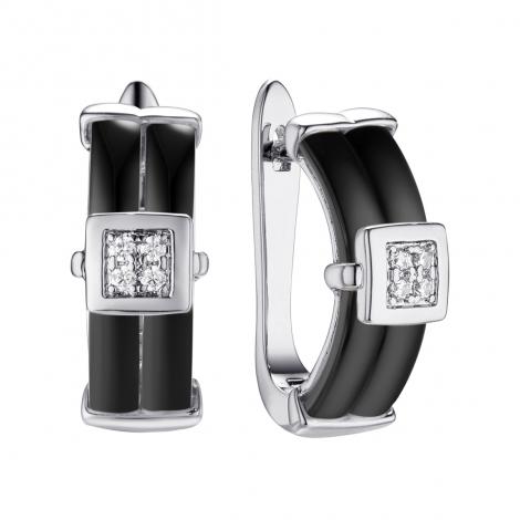 Серьги, вставка: керамика, куб.цирконий, арт.:0220911773ab, SilverWings, рис. 1