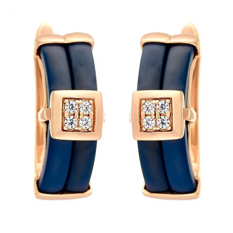 Серьги, вставка: керамика матовая, куб.цирконий, арт.:0220911773pgp-c-m, SilverWings, рис. 1