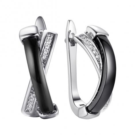Серьги, вставка: керамика, куб.цирконий, арт.:0220911779ab, SilverWings, рис. 1