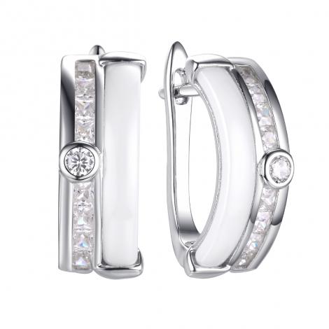 Серьги, вставка: керамика, куб.цирконий, арт.:0220911781a, SilverWings, рис. 1