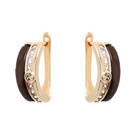 Серьги, вставка: керамика, куб.цирконий, арт.:0220911781pgp-p, SilverWings, рис. 1