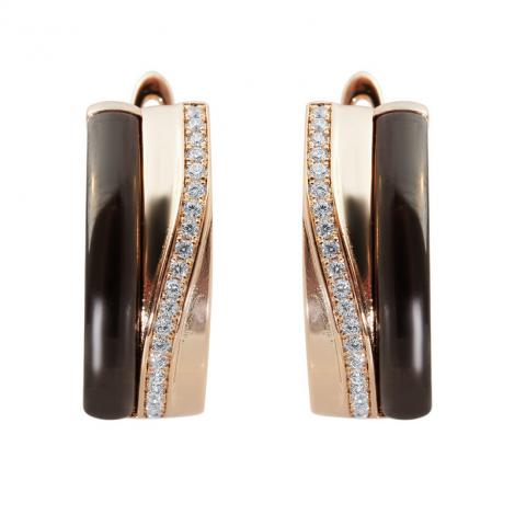 Серьги, вставка: керамика, куб.цирконий, арт.:0220911798pgp-p, SilverWings, рис. 1