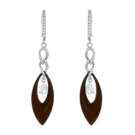 Серьги, вставка: керамика матовая, куб.цирконий, арт.:0220911985p-m, SilverWings, рис. 1