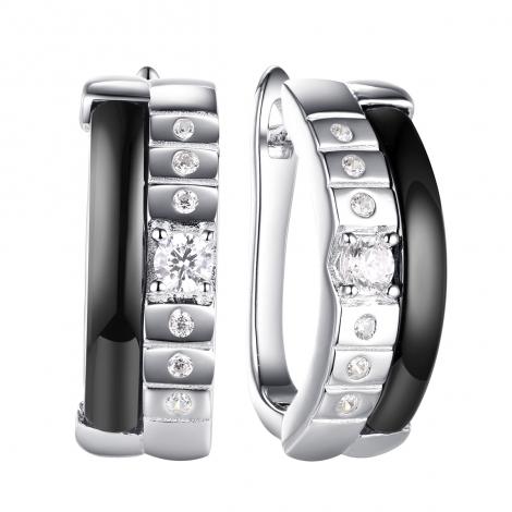 Серьги, вставка: керамика, куб.цирконий, арт.:0220912140ab, SilverWings, рис. 1
