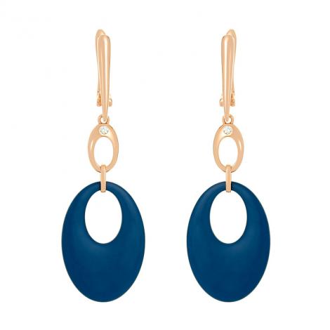 Серьги, вставка: керамика матовая, куб.цирконий, арт.:0220912142pgp-c-m, SilverWings, рис. 1