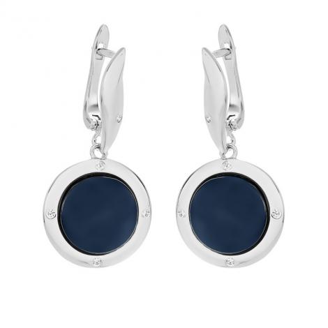 Серьги, вставка: керамика матовая, куб.цирконий, арт.:0220912177c-m, SilverWings, рис. 1