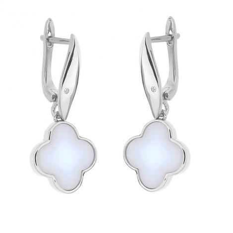 Серьги, вставка: керамика, куб.цирконий, арт.:0220912184a, SilverWings, рис. 1