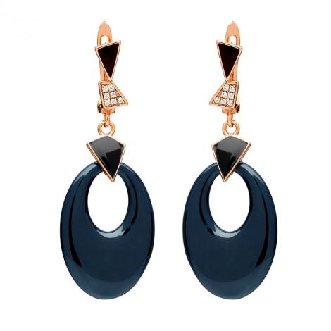 Серьги, вставка: куб.цирконий, керамика, эмаль, арт.:0220912227pgp-c, SilverWings, рис. 1